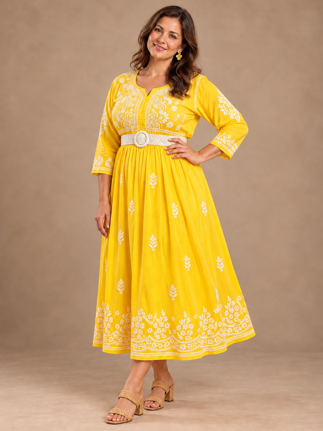 Freya longline frock dress/  Pastel Yellow