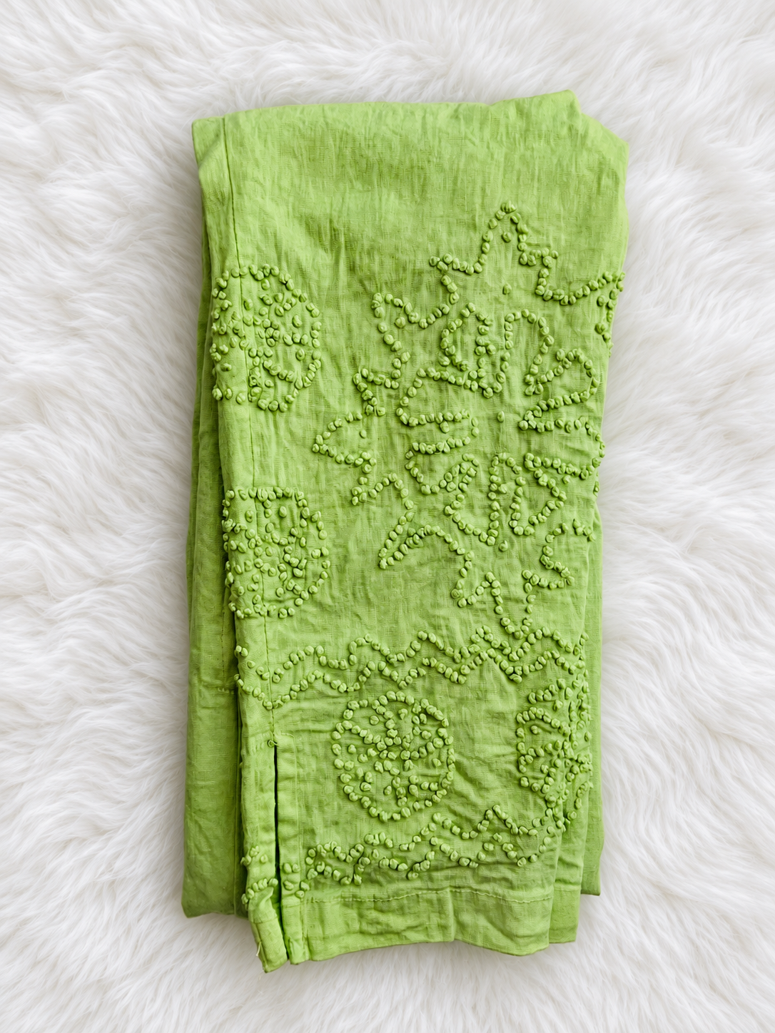 Hebe neon green chikankari stretch pant