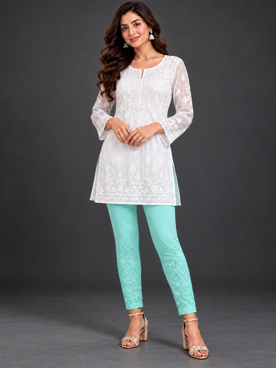 Hebe_teal_mul-cotton_chikankari pants 