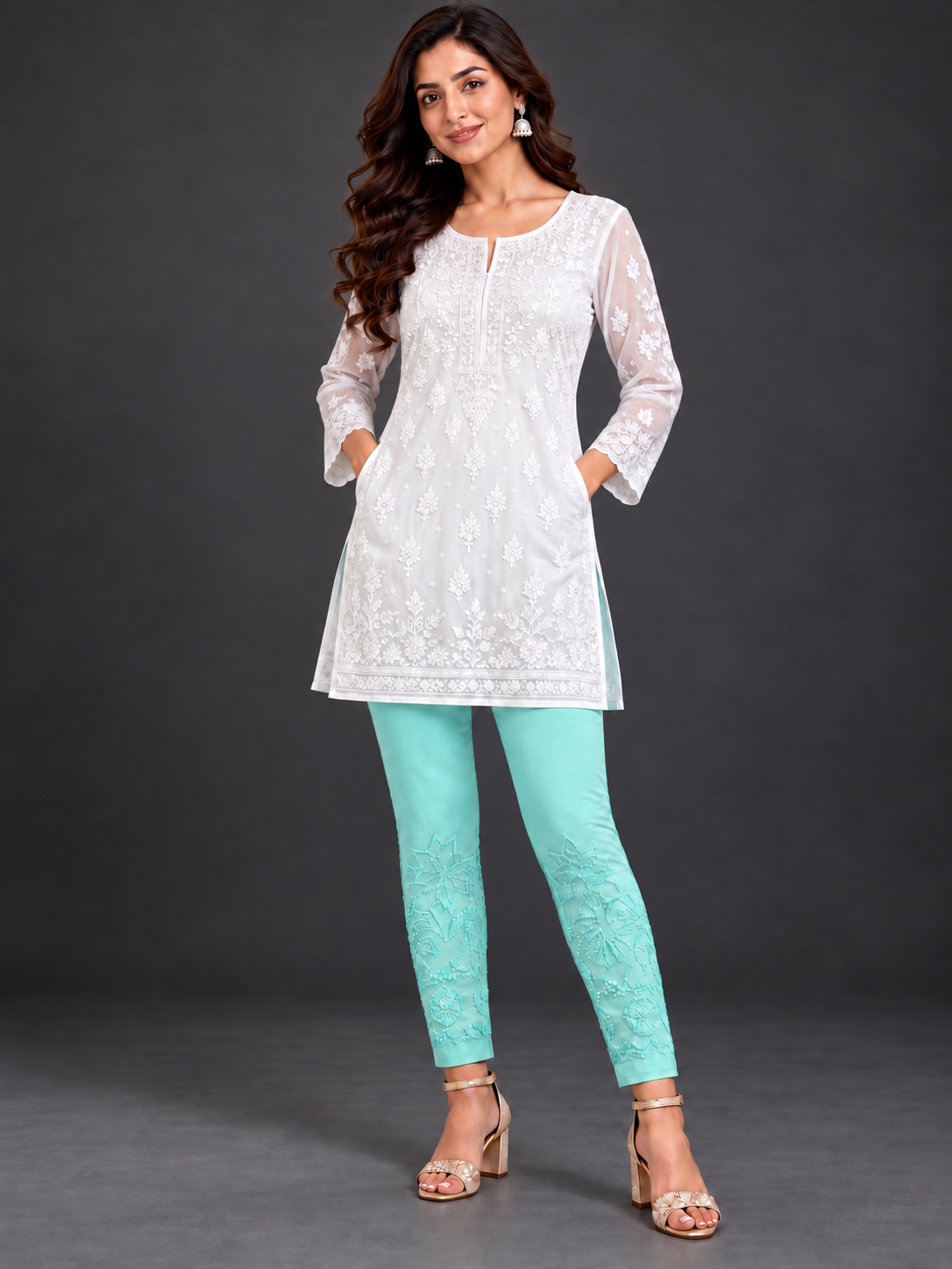 Hebe_teal_mul-cotton_chikankari pants 
