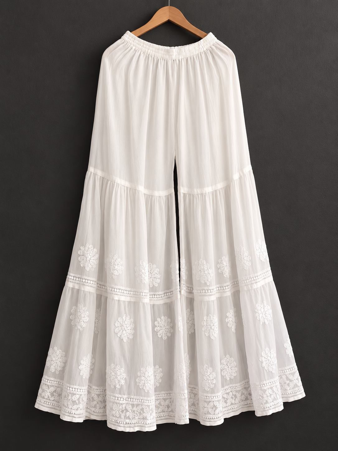 Hoor chikankari georgette wide sharara pant