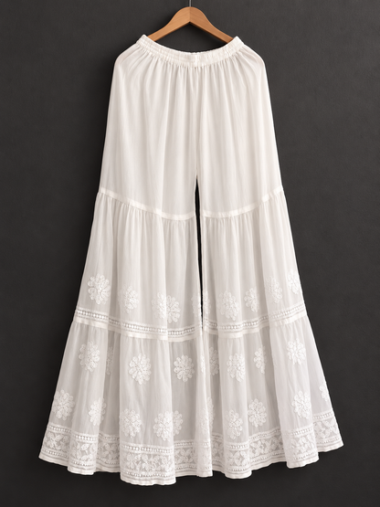 Hoor chikankari georgette wide sharara pant