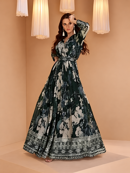 Ishqa floral black long dress