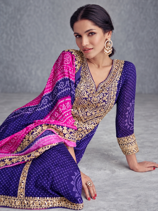 Lavender Silk Festive Suit Set - Shagun by Masnavi