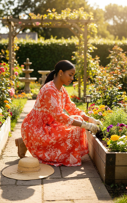 Sukoon longline summer dress orange