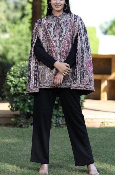 Masnavi kashmiri short Cape Jacket