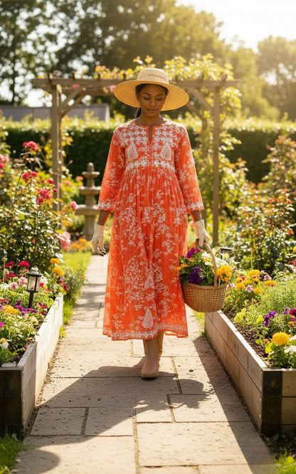 Sukoon longline summer dress orange