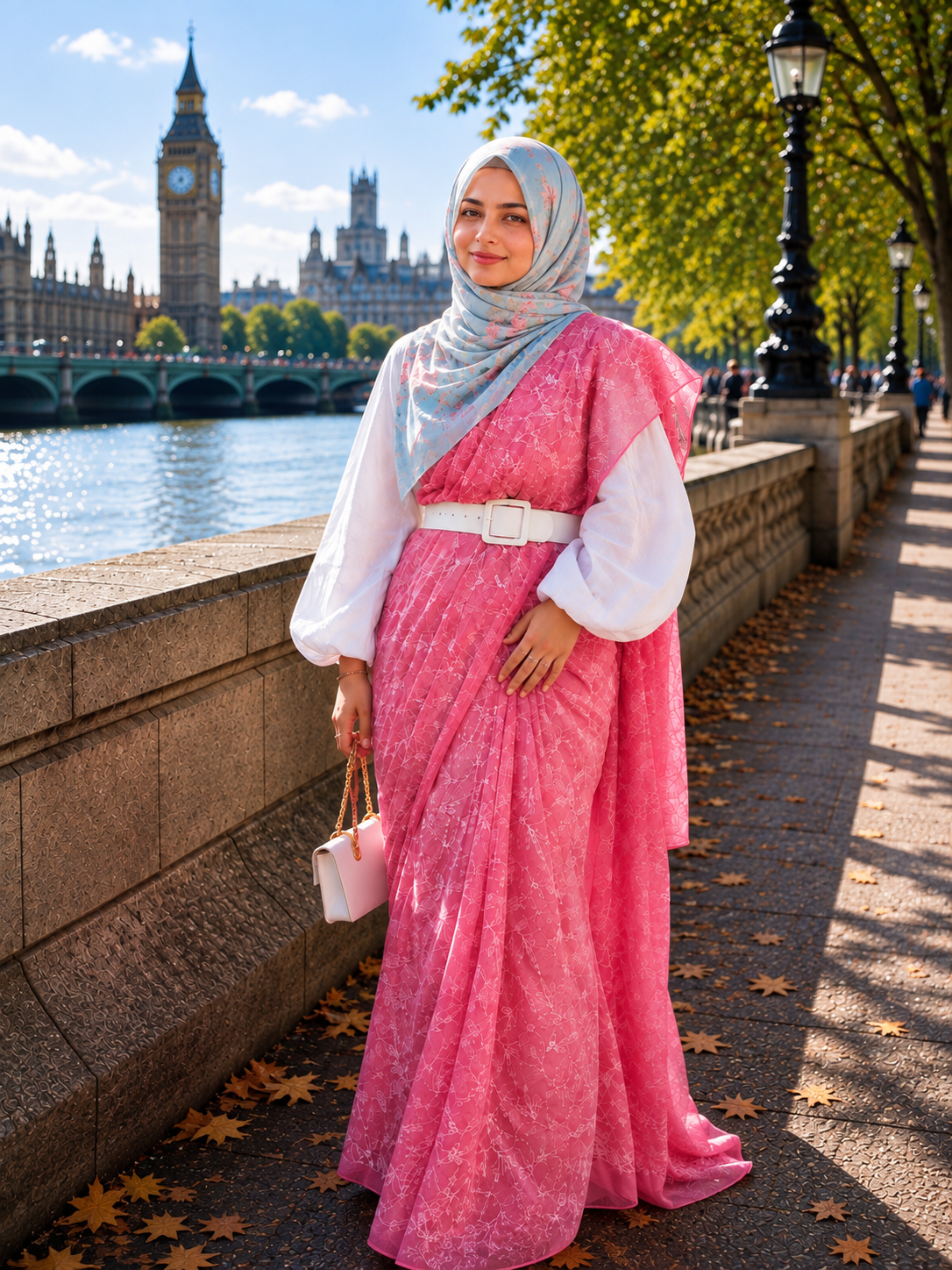 Pastel pink chikankari georgette tepchi sari