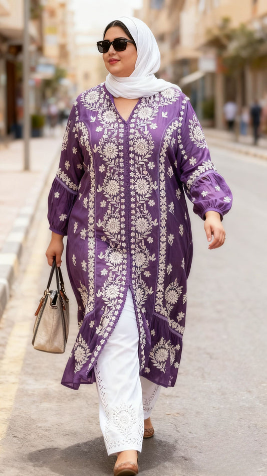 Muslin semi western lavender dress