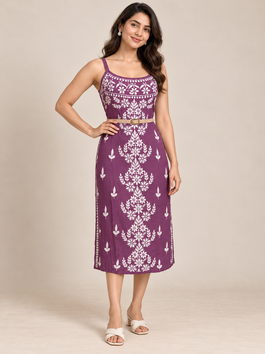 Roma maslin chikankari tunic.