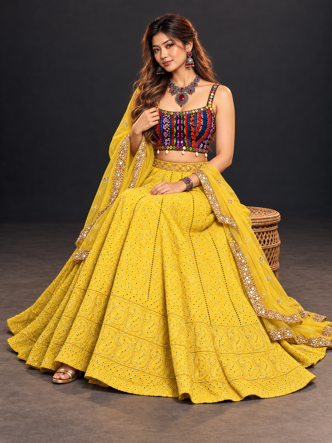 Shagun chikankari lehanga set