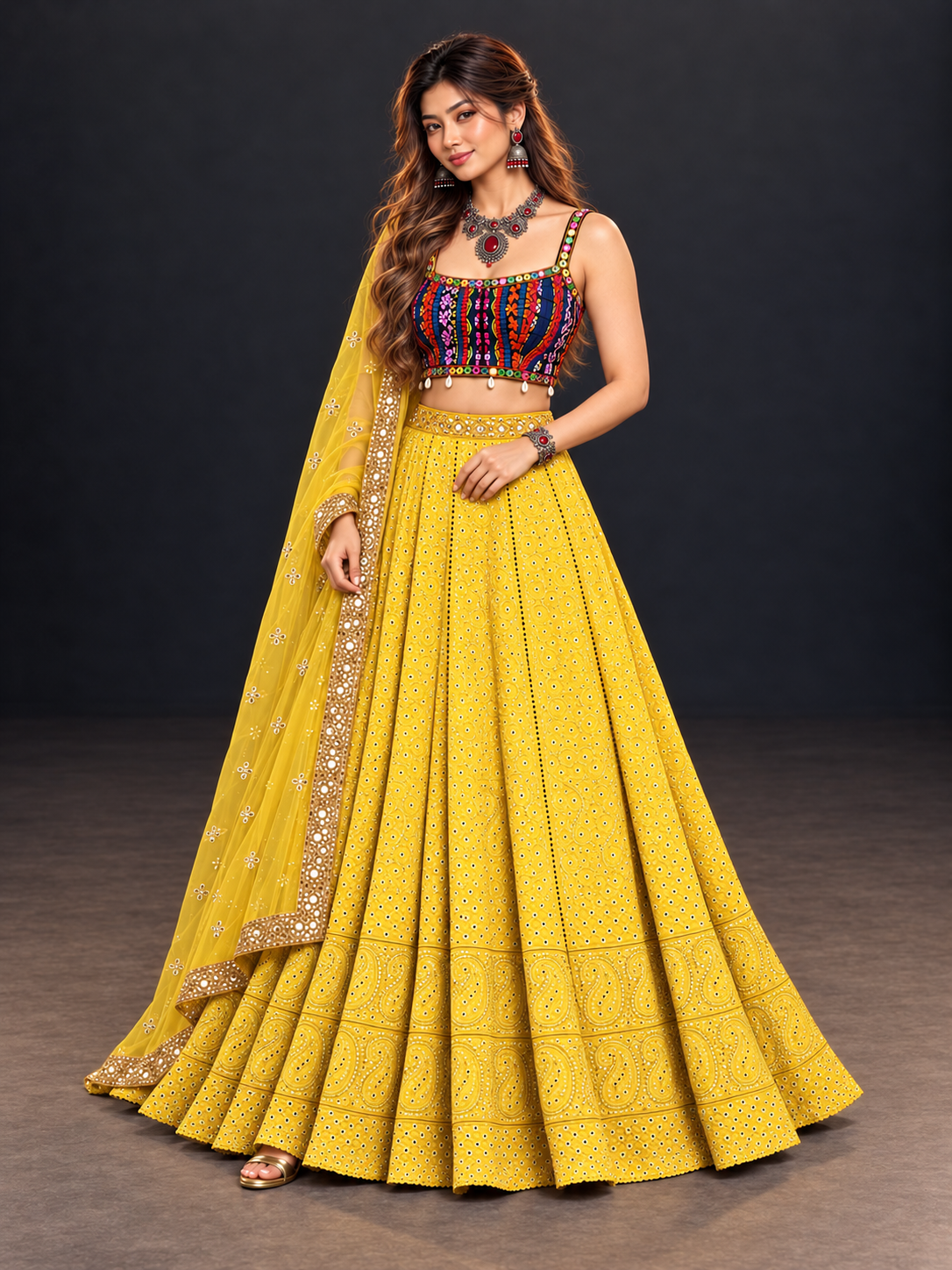 Shagun chikankari premium lehanga set
