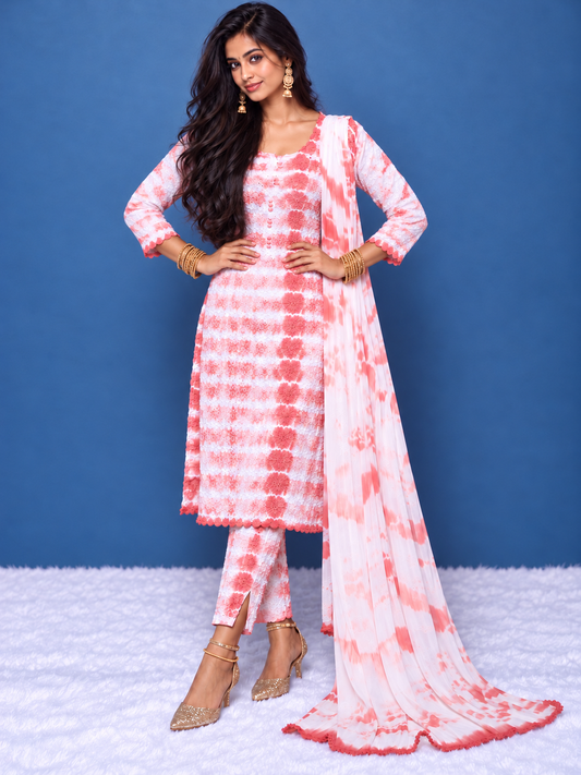 Shibori fiza Bronze cotton kurti set