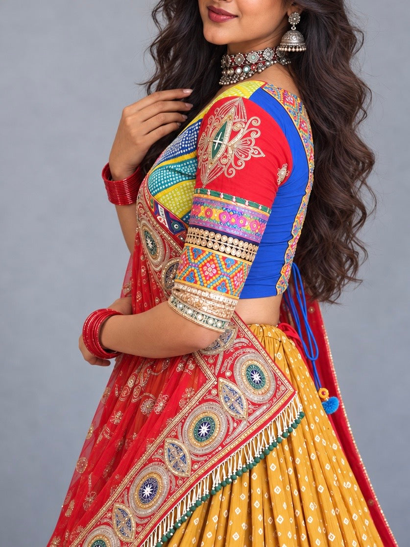 Surmai navratri lehanga set