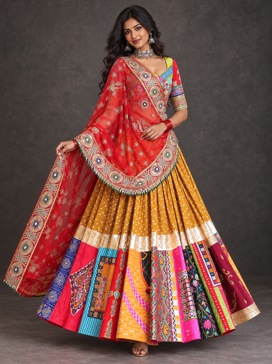 Surmai navratri lehanga set