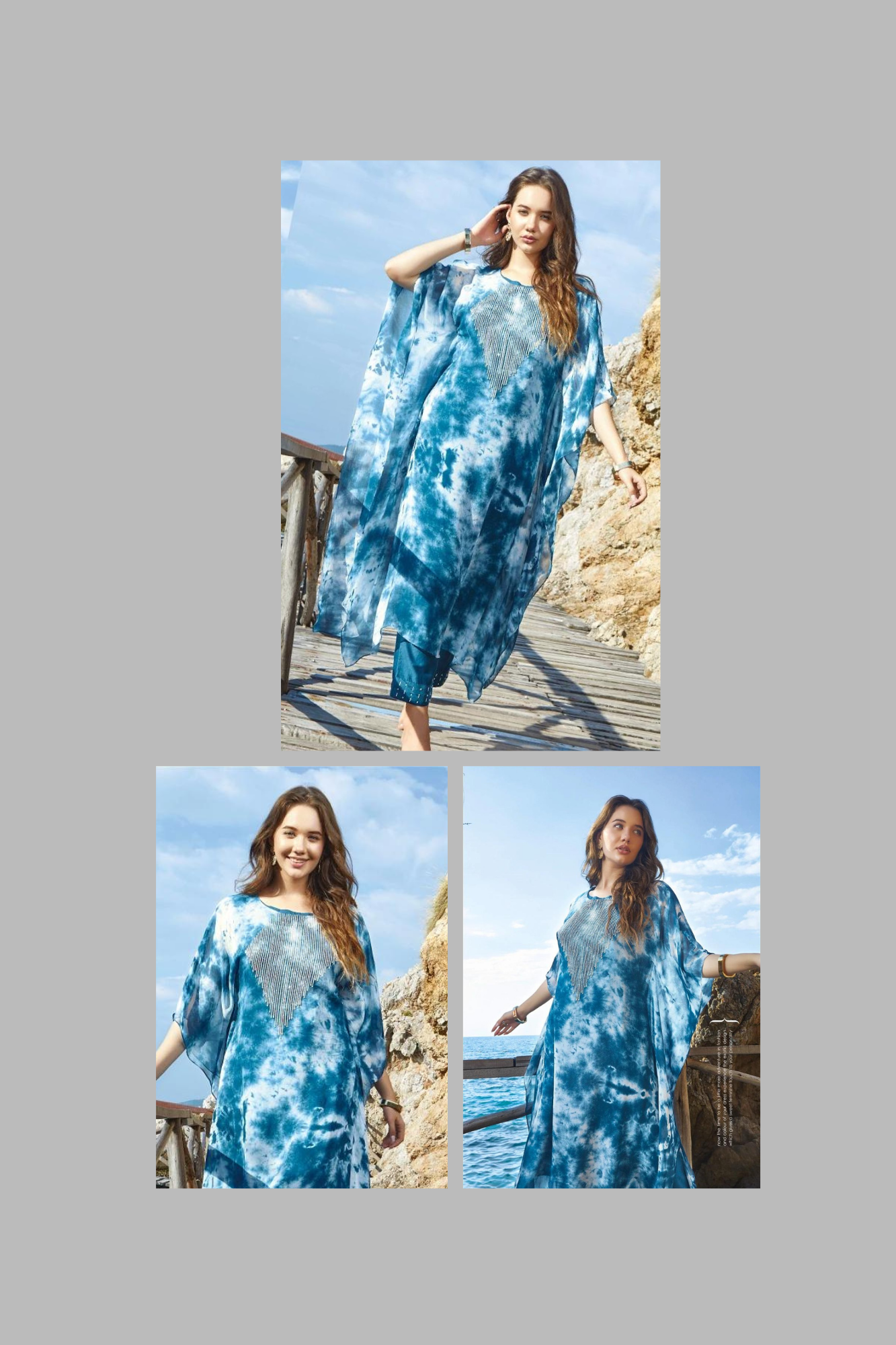 Breeze chiffon kaftan blue