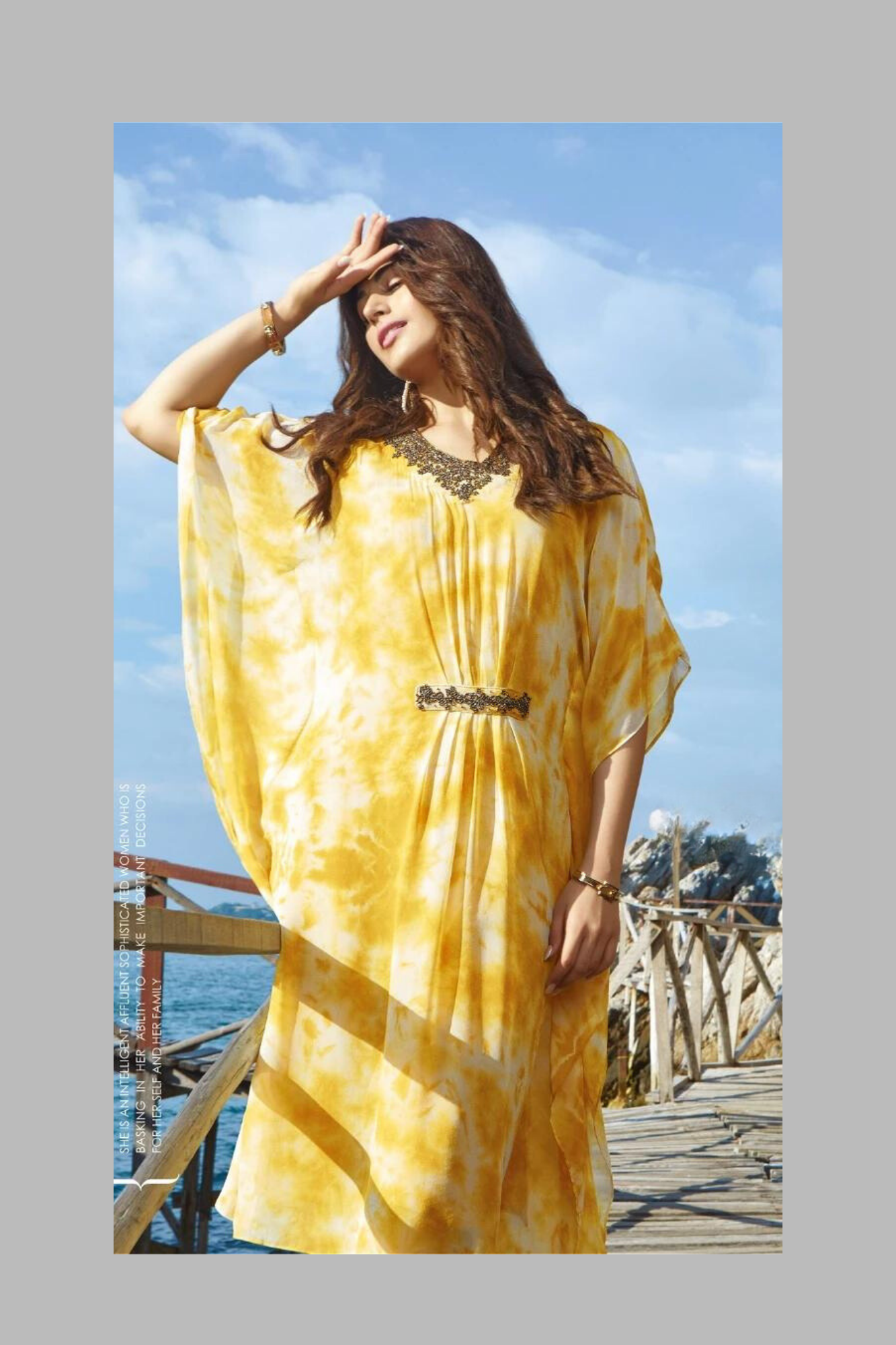 Breeze chiffon kaftan yellow