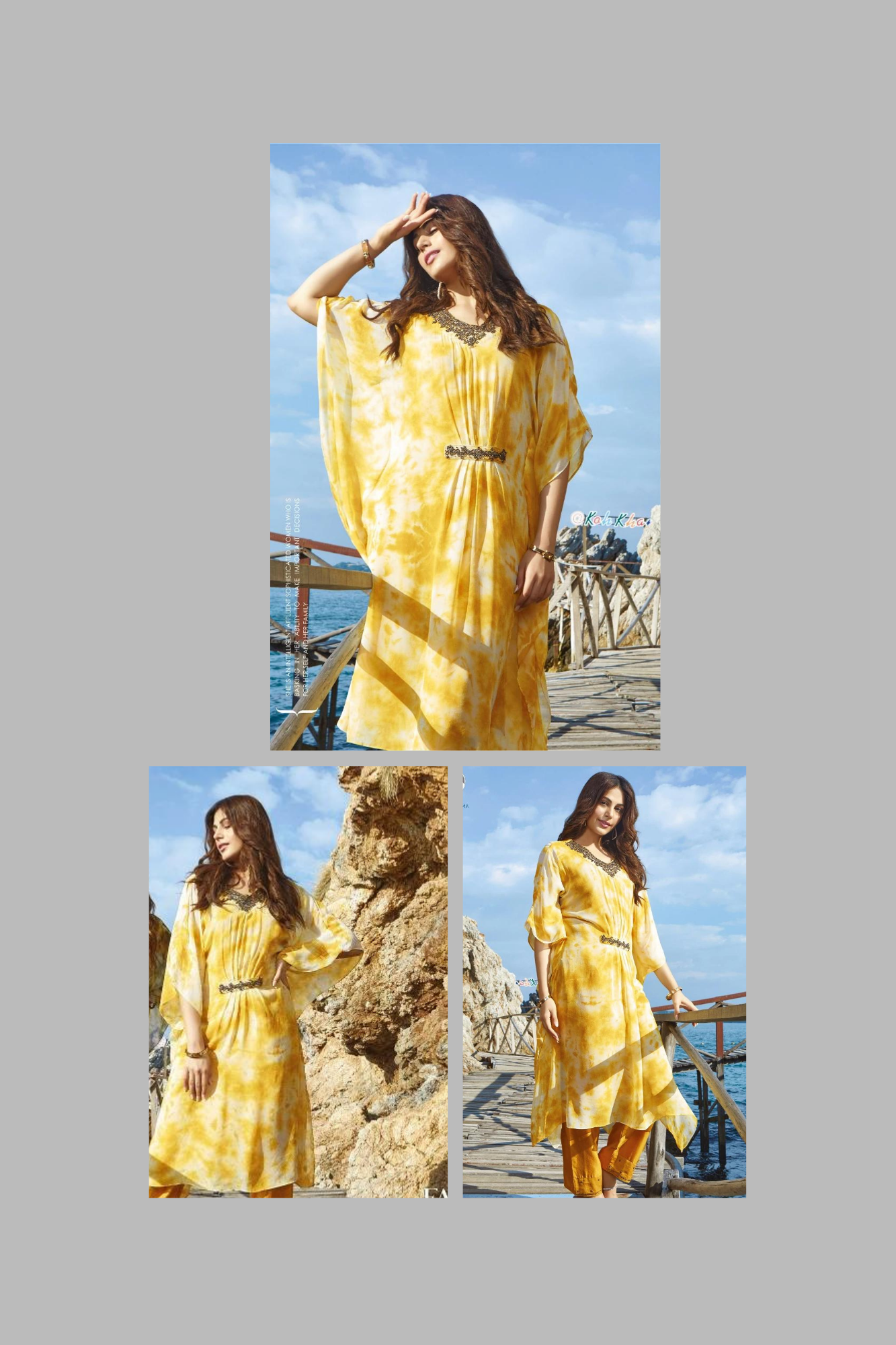 Breeze chiffon kaftan yellow