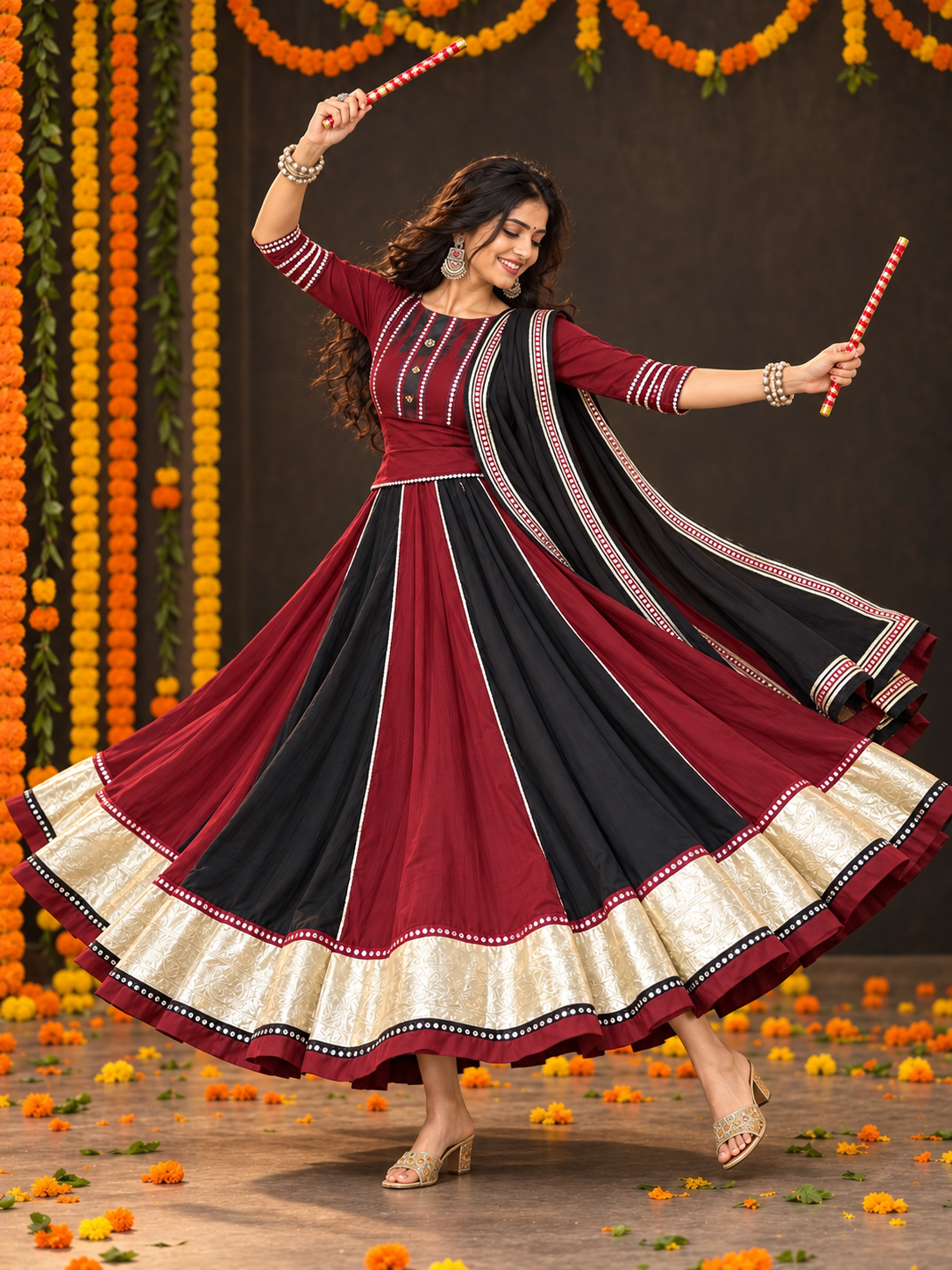 Dhanak navratri lehanga set