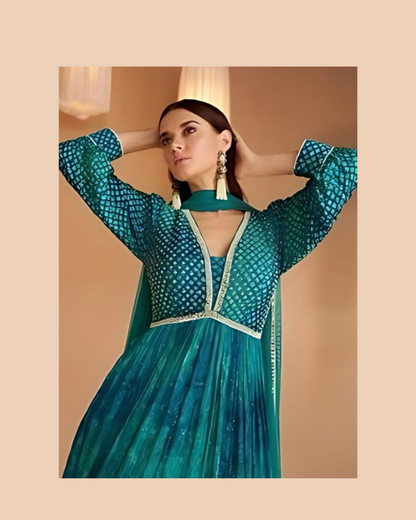 Masnavi Ishqa gown floralGreen