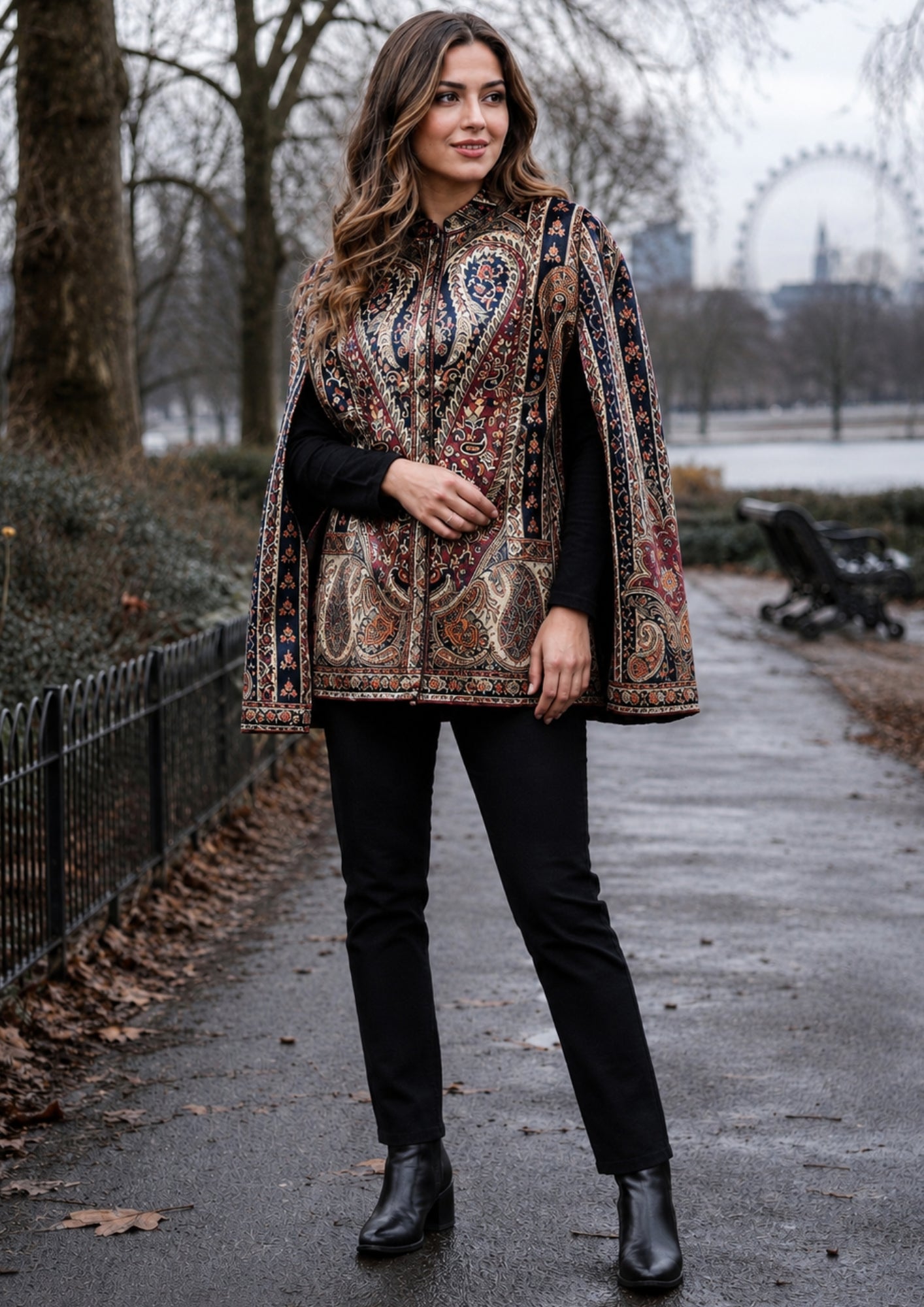 paisley pashmina cape jacket