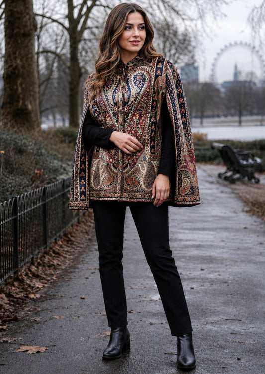 paisley pashmina cape jacket