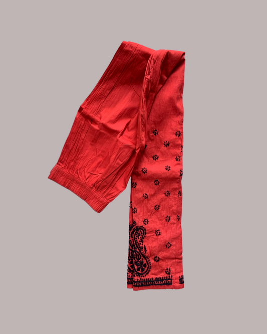 Churidar Cotton pant/Red3