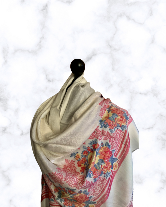 Kashmiri pashmia kani border scarves