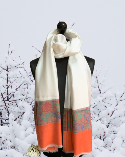 Pashmina kani /cream white